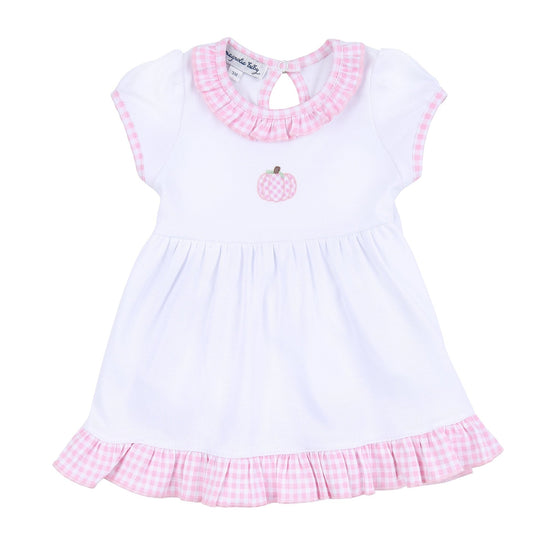Sweet Pumpkin Pink Embroidered Short Sleeve Dress Set - Magnolia BabyDress