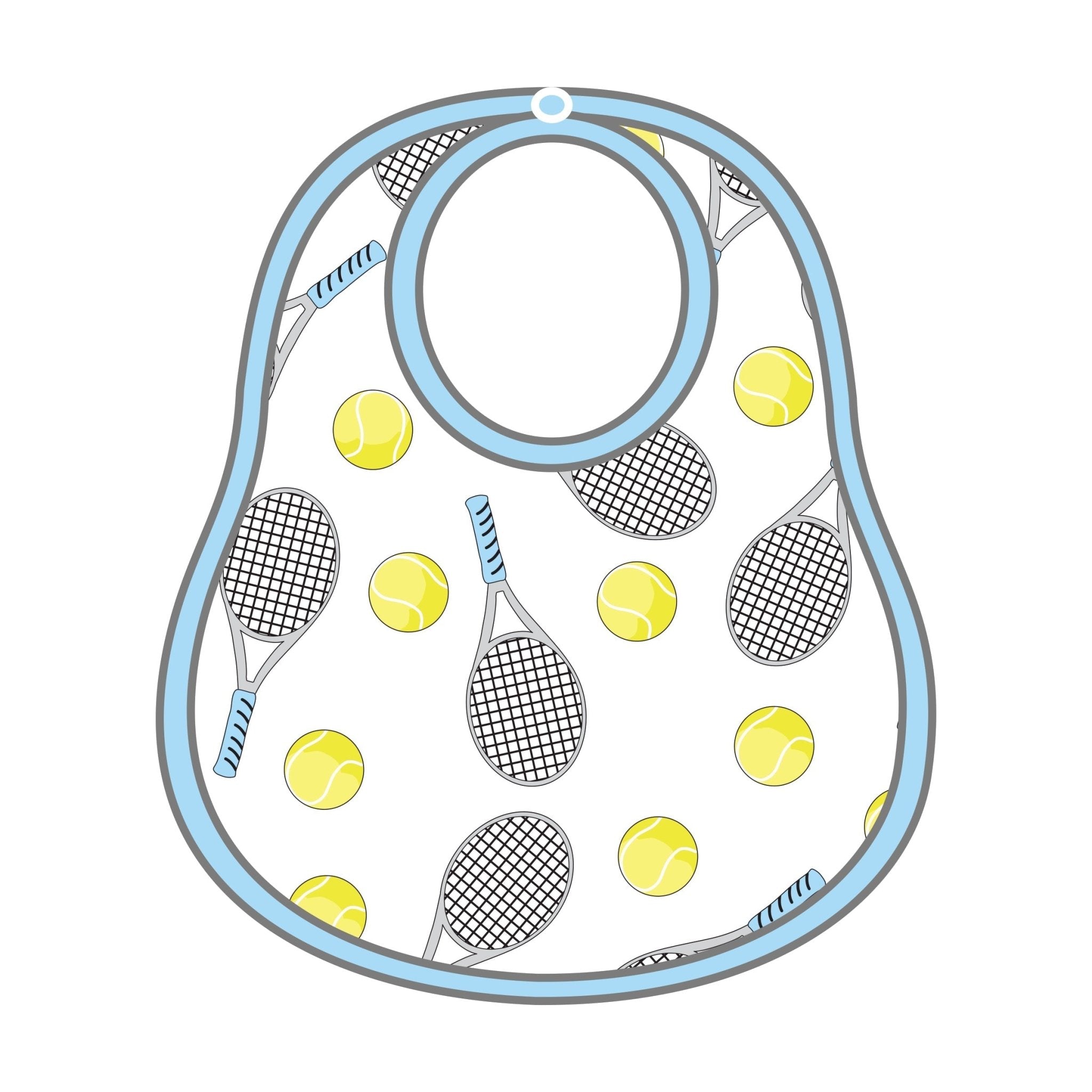 Tennis Anyone? Bib in Light Blue - Magnolia BabyBib