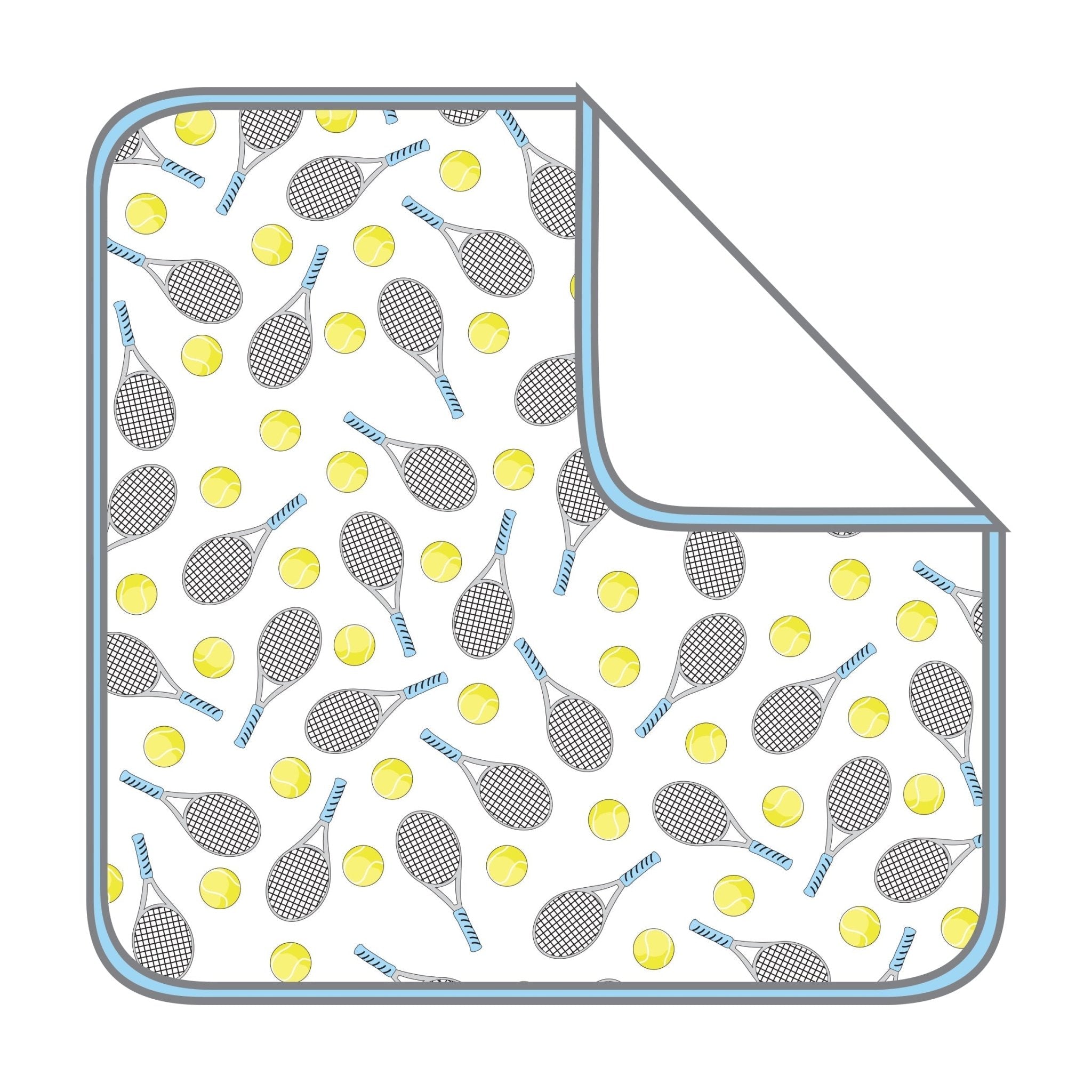 Tennis Anyone? Blue Print Receiving Blanket - Magnolia BabyReceiving Blanket