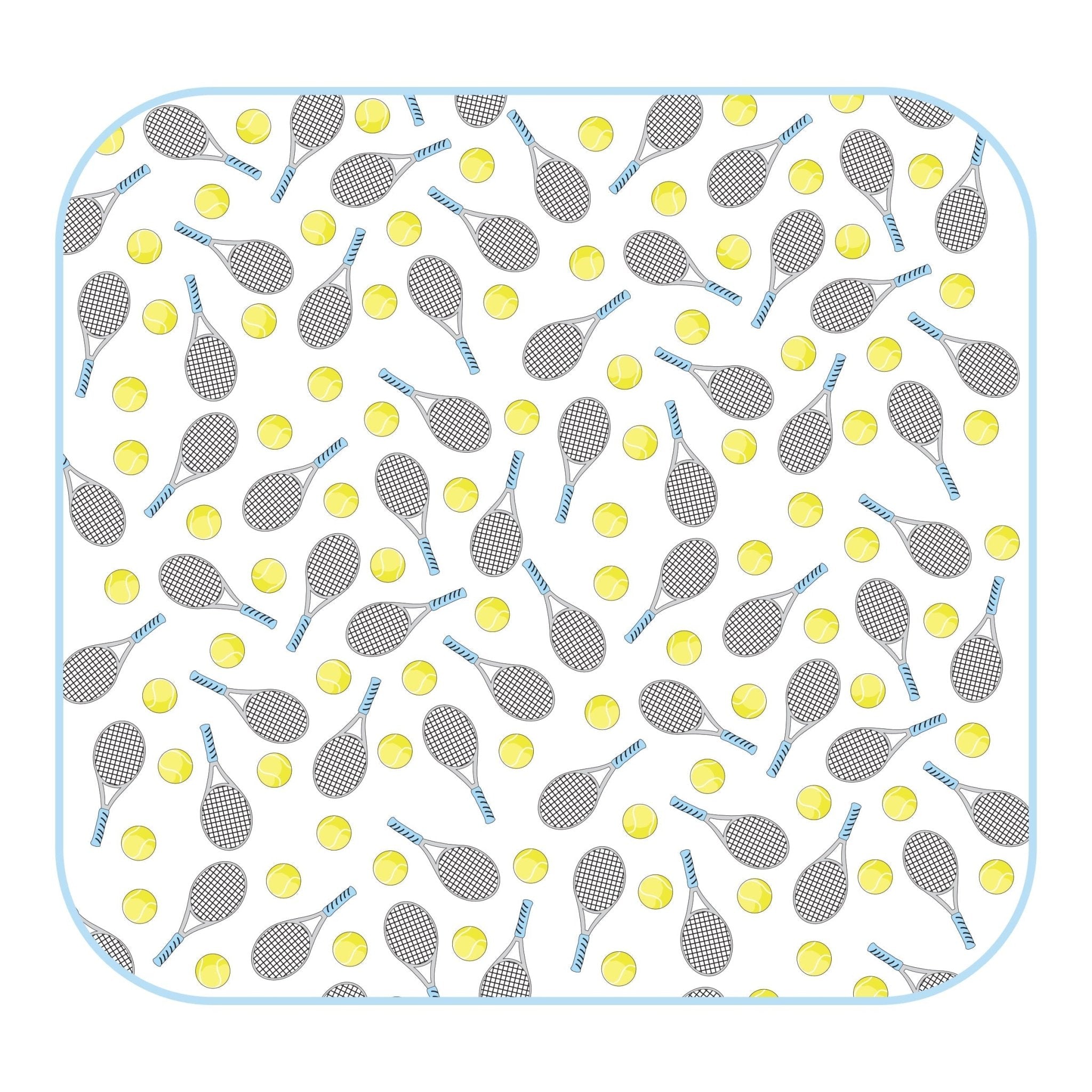 Tennis Anyone? Blue Print Swaddle Blanket - Magnolia BabySwaddle Blanket