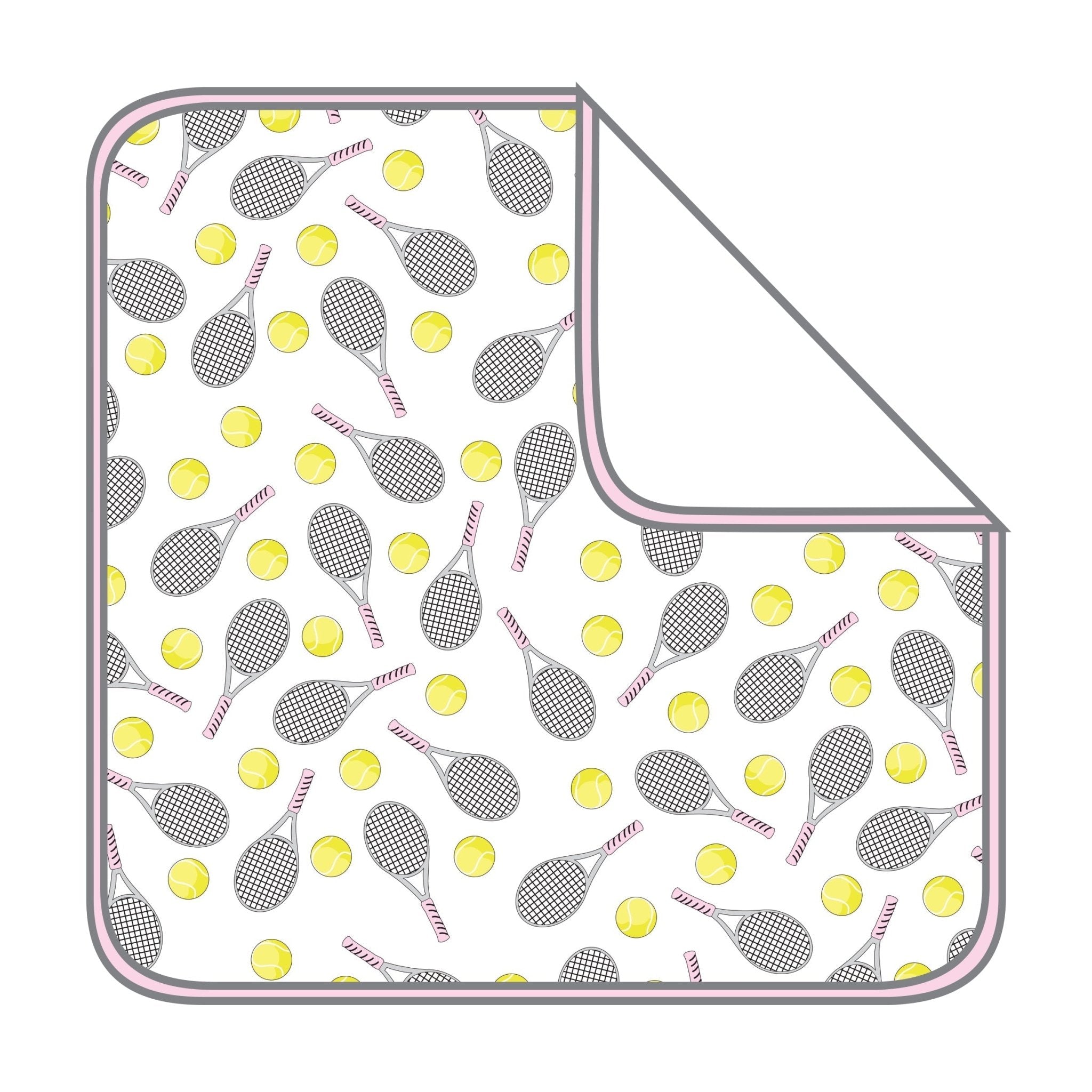 Tennis Anyone? Pink Print Receiving Blanket - Magnolia BabyReceiving Blanket