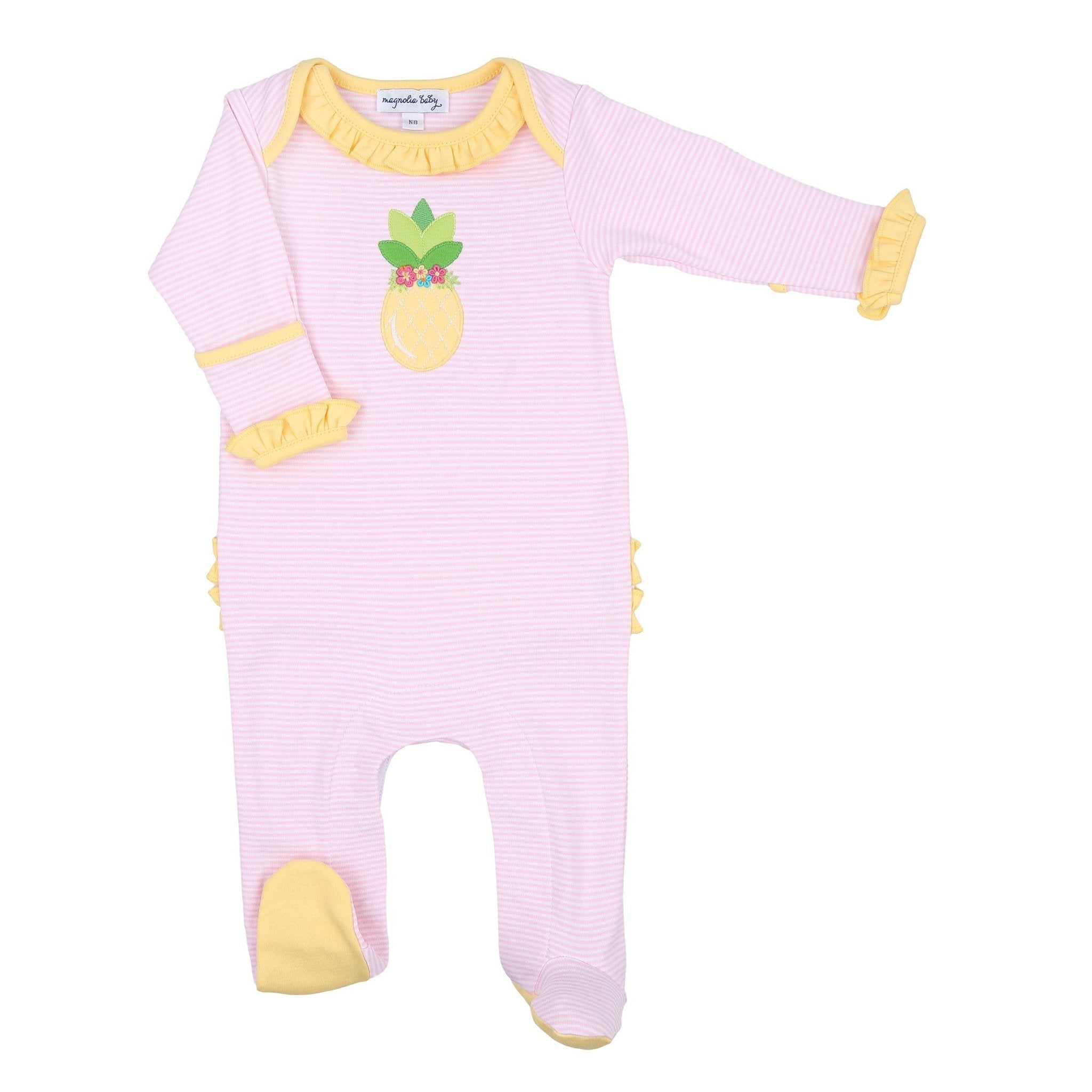 Tropical Pineapple Combo Ruffle Lap Footie - Magnolia BabyFootie