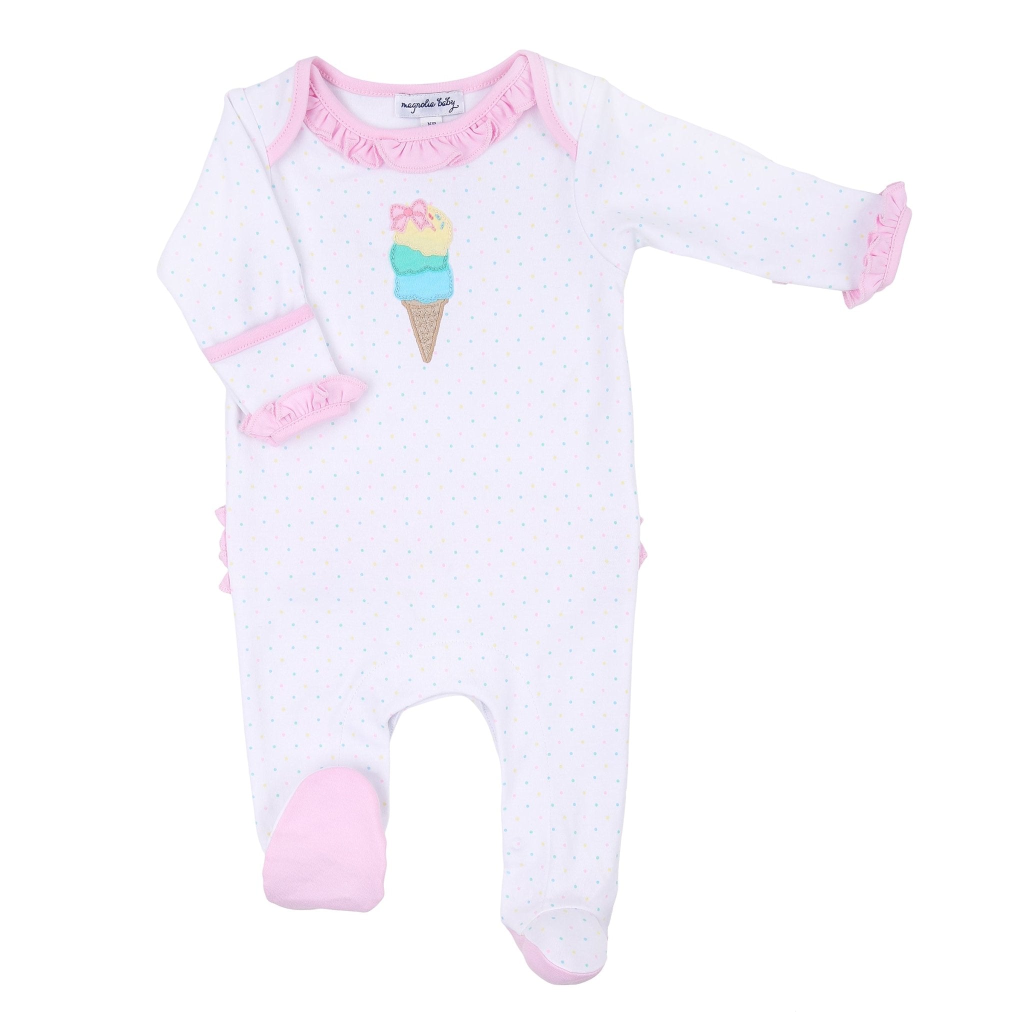 Whats the Scoop! Ruffle Lap Footie - Magnolia BabyFootie