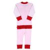 Winking Santa Applique Pink Ruffle Zipper Pajamas - Magnolia BabyZipper Pajamas